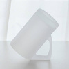 Mug in vetro satinato da 400 ml con manico triangolare per sublimazione