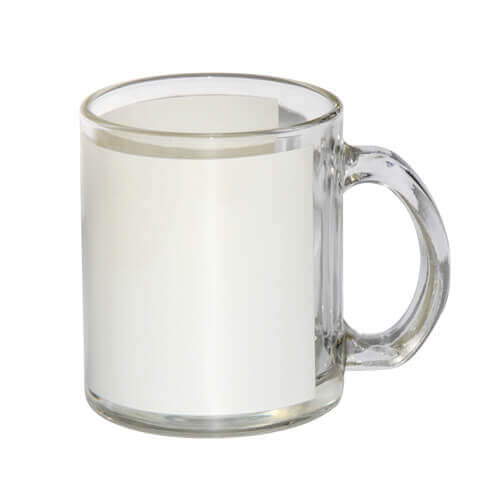 Bicchiere di vetro 330 ml con area stampabile Sublimazione Termostampa