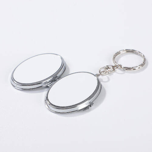 Portachiavi con specchio a sublimazione chiudibile a chiave - ovale