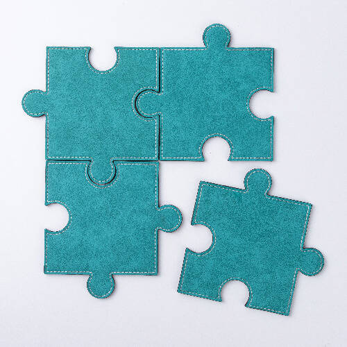 Sottobicchiere in pelle a forma di puzzle per sublimazione - verde