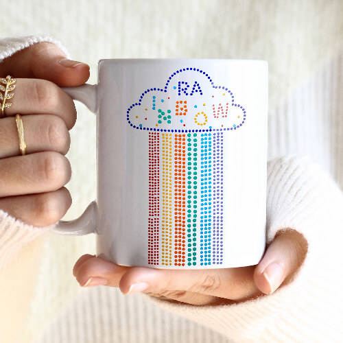 Foglio con zirconi per trasferimento termico - piccolo arcobaleno