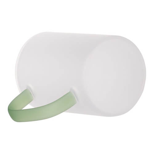 Vetro smerigliato da 360 ml con manico verde chiaro per sublimazione