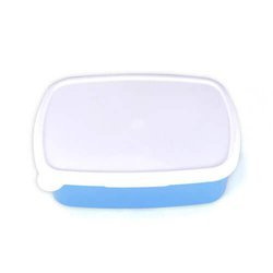 Scatola azzurra di plastica 18 x 13 cm - Stampa sublimatica a trasferimento termico