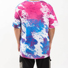 T-shirt Cotton-Like Bleached Leopard Blue Pink per sublimazione