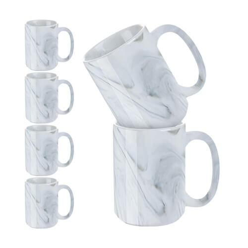 Set di 6 tazze da 450 ml per sublimazione - marmo Grigio