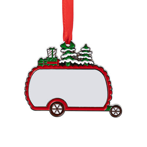 Ciondolo albero di Natale in metallo per sublimazione - campeggio