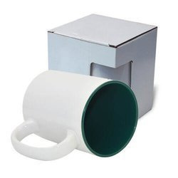 Tazza MAX 450 ml con l'interno verde scuro con la scatola Sublimazione Termostampa