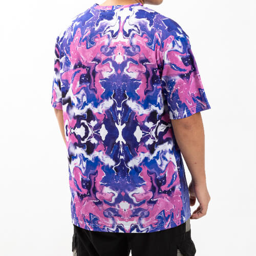 T-shirt Cotton-Like Bleached Bloom Blue per sublimazione