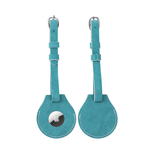 Etichetta per bagaglio in pelle / custodia AirTag per sublimazione - verde