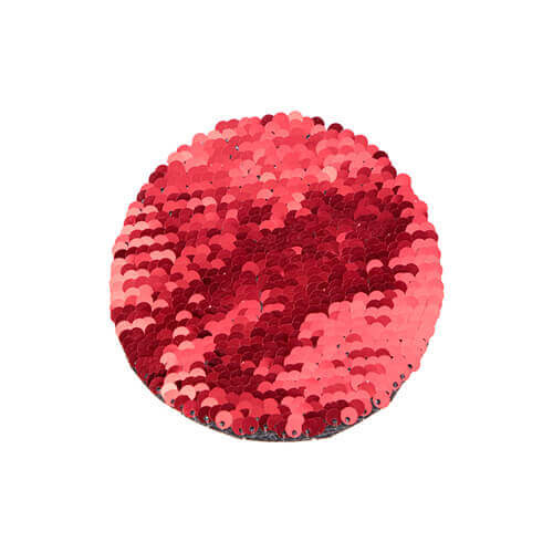 Patch paillettes bicolore da sublimare - cerchio rosso Ø 10 cm