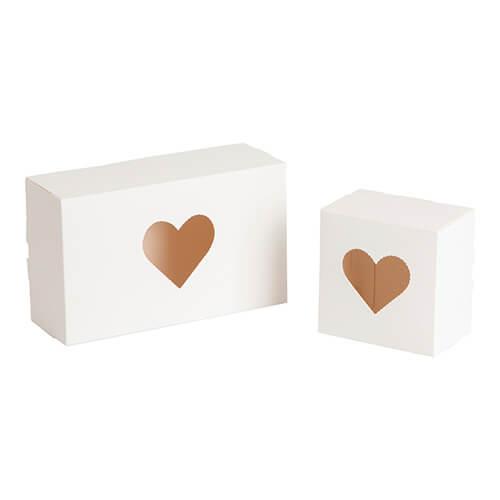 Confezione decorativa con finestra a forma di cuore per sublimazione - 12 x 20 x 7 cm
