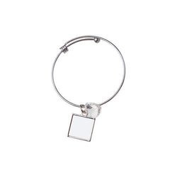 Bracciale con sfera, cuore di cristallo e pendente quadrato per stampa sublimatica