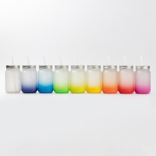 Mug Mason Jar 450 ml satinato senza manico per sublimazione