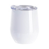 Tazza per vin brulè 260 ml per sublimazione - bianco con foro per bere chiuso