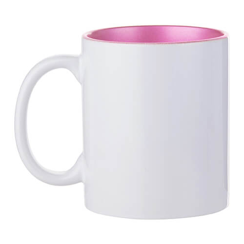 Tazza da 330 ml con interno rosa metallizzato per sublimazione