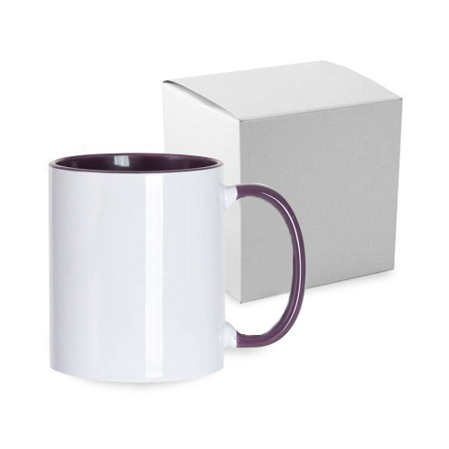 Tazza FUNNY viola JS Rivestimento per sublimazione con scatola di cartone