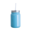Tazza in vetro 450 ml Mason Jar Full Color senza manico per sublimazione - blu