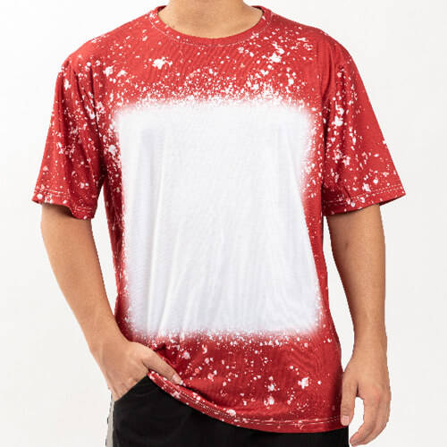 T-shirt Cotton-Like Bleached Starry Red per sublimazione
