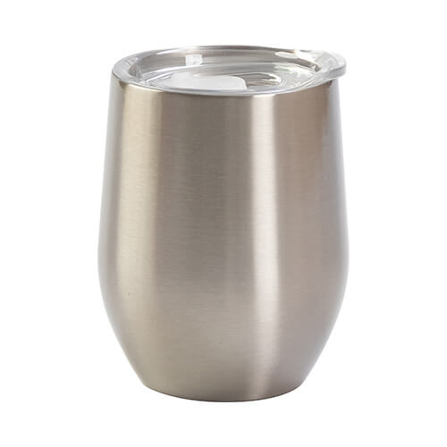 Tazza per vin brulè 360 ml per sublimazione - argento con foro per bere chiuso