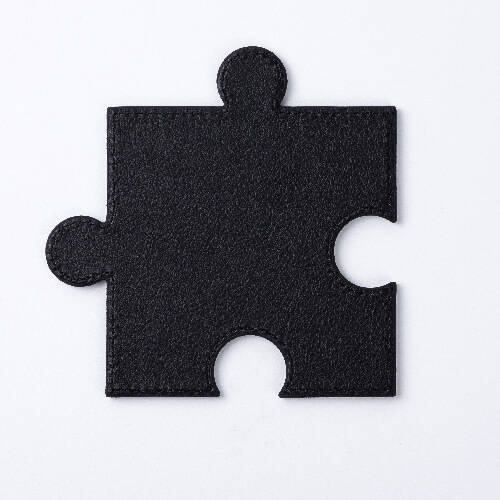 Sottobicchiere in pelle a forma di puzzle per sublimazione - grigio