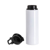 Borraccia in alluminio da 750 ml con coperchio in plastica e manico a sublimazione - bianco