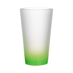 Vetro smerigliato da 450 ml con manico verde per sublimazione
