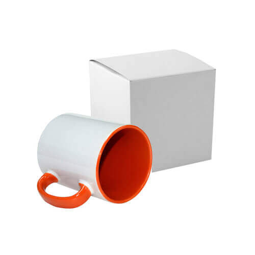 Tazza 300 ml FUNNY arancione con la scatola Sublimazione Termostampa