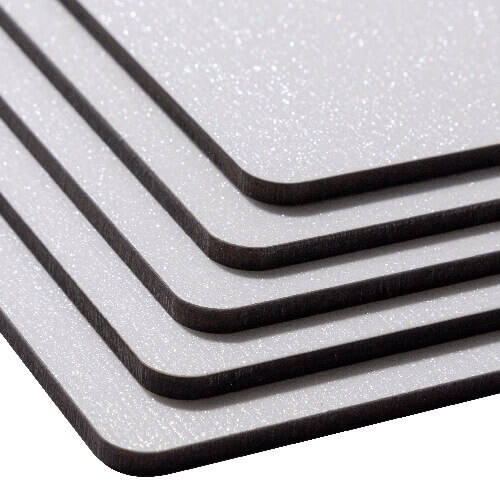 Foglio premium in fibra di legno per sublimazione 120 x 120 cm - glitter argento