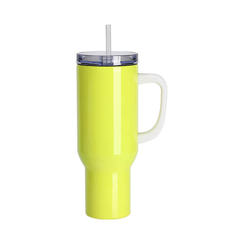 Tazza da viaggio in acciaio inossidabile da 1200 ml per sublimazione - giallo neon