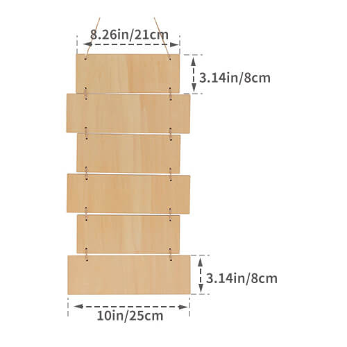 Sei cornici sospese in compensato per la sublimazione