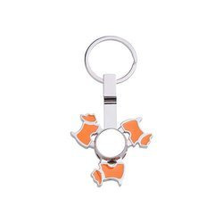 Portachiavi in metallo - spinner per sublimazione - Dog - arancione