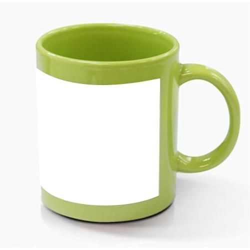 Tazza verde con area bianca Sublimazione Termostampa