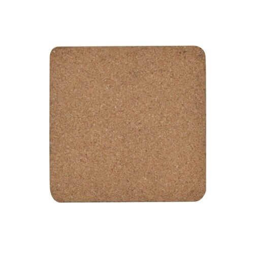 Sottobicchiere quadrato, in alluminio e sughero