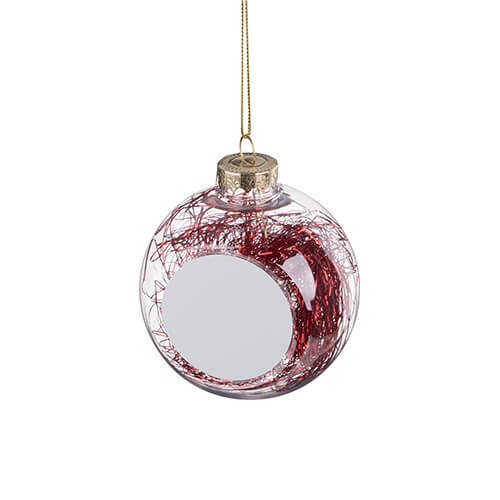 Pallina di albero di Natale per sublimazione con capelli di angelo rossi