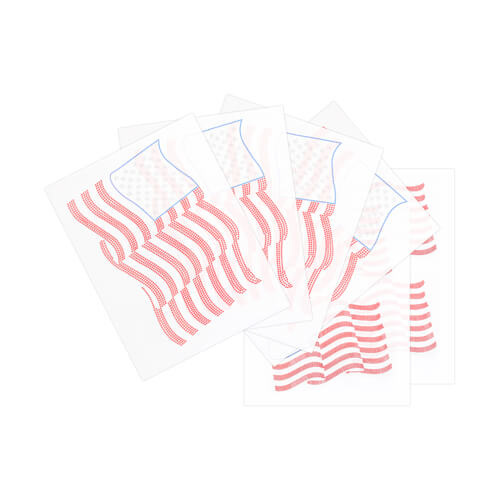 Un set di fogli con zirconi per trasferimento termico - Bandiera degli Stati Uniti