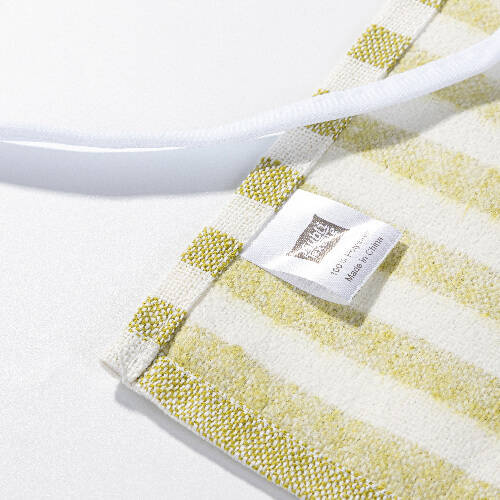 Grembiule per sublimazione in tela - crema con strisce verde chiaro