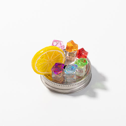 Mason Jar Tazza da 500 ml con cannuccia e manico a sublimazione - bianco, ghiaccio artificiale e limone