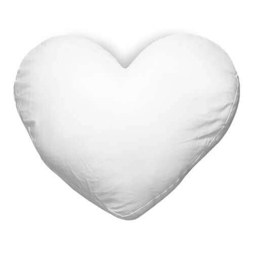 Copricuscino cuore in raso 40 x 35 cm per sublimazione di trasferimento termico