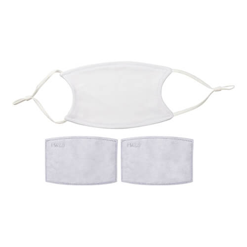 Una piccola maschera per viso per sublimazione con filtro /gomme bianco/