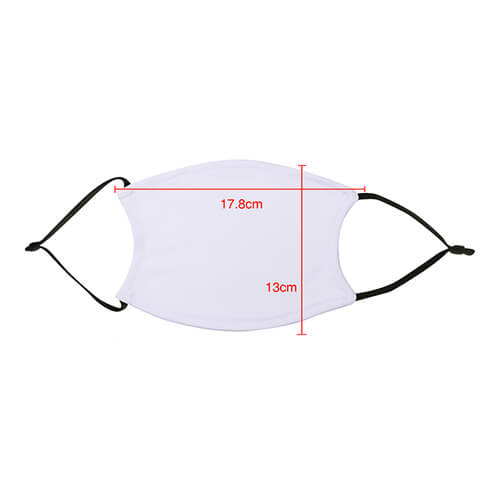 Maschera per il viso con parte inferiore nera per sublimazione