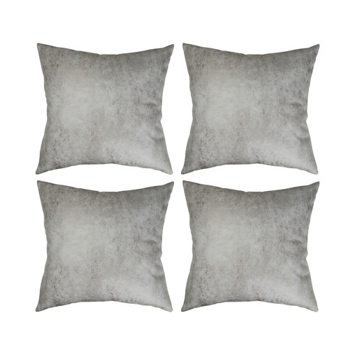 Set di 4 federe in pelle 40 x 40 cm da stampare - grigio