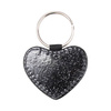 Portachiavi in pelle con glitter per sublimazione - cuore nero