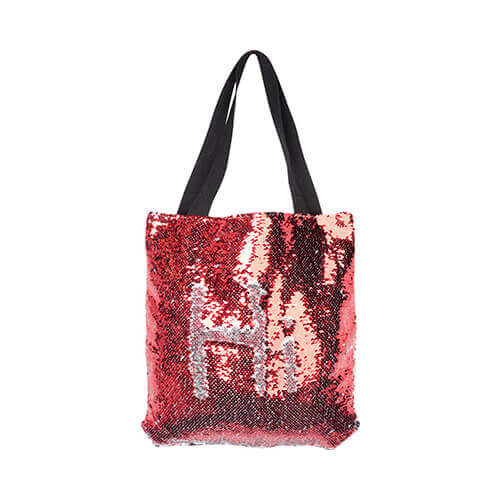 Borsa con pailletes rosse 35 x 38 cm per la sublimazione