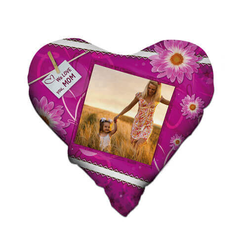 Federa a forma di cuore in raso bicolore per sublimazione - Fuxia