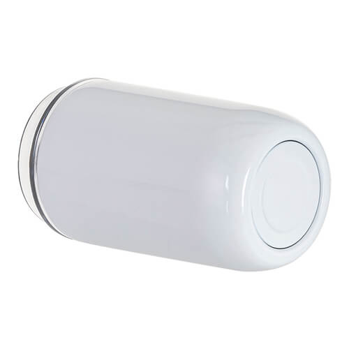 Tazza in acciaio inox da 350 ml con coperchio e cannuccia per sublimazione - bianco