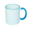 Tazza 330 ml con il manico celeste JS Coating Sublimazione Termostampa