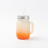 Tazza in vetro smerigliato Mason Jar per sublimazione - sfumatura arancia