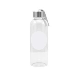 Borraccia di vetro da 420 ml con cornice rotonda - Stampa sublimatica a trasferimento termico