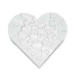 Puzzle MDF cuore 17 x 17 cm 23 elementi Trasferimento termico a sublimazione
