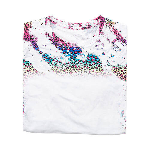 T-shirt Cotton-Like Bleached Leopard Wild Purple per sublimazione